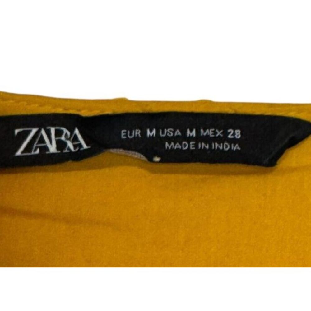 Zara Women's Dress Mini Polka Dot Lace Pleated‎ Hem V-Neck Balloon Sleeve Medium - Picture 5 of 11